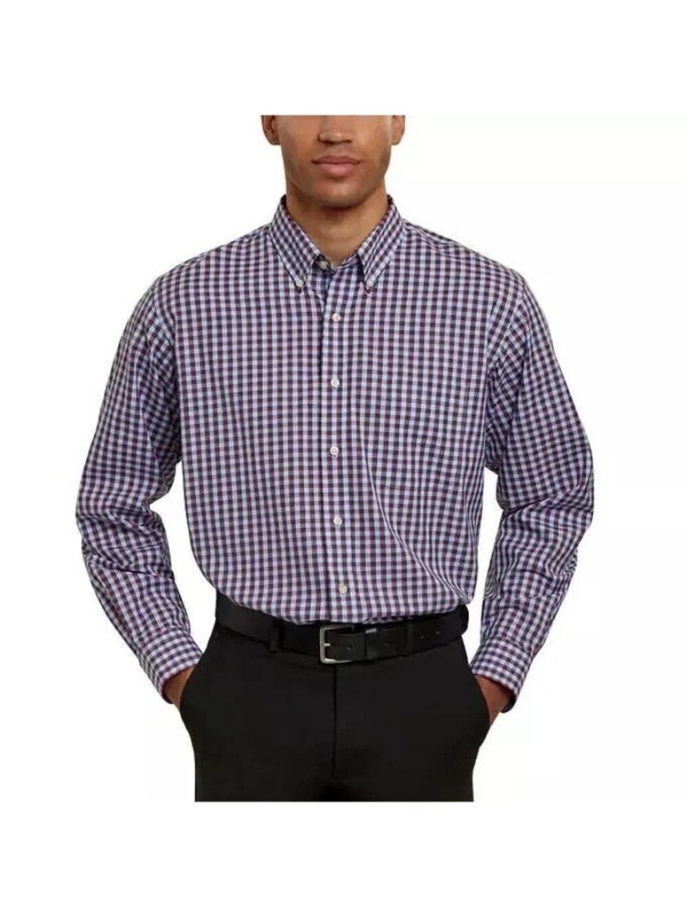 NWT Kirkland Signature Men's 17x36/37 Traditional Fit Dress Shirt Plaid
